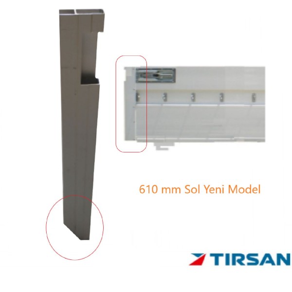 Tırsan Alüminyum Kapak Kilit Profil Sol 610 Mm Yeni Model   -Kg00386