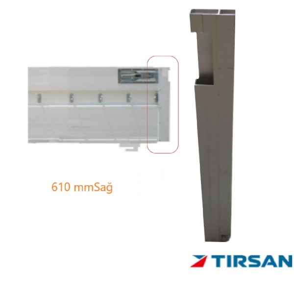 Tırsan Alüminyum Kapak Kilit Profil Sağ 610 Mm  -Pr01097