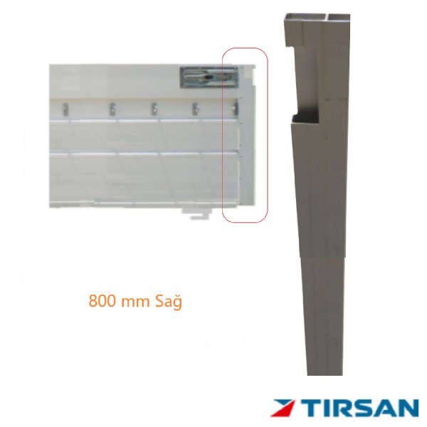 Tırsan Alüminyum Kapak Kilit Profil Sağ 800 Mm  -Kg00458