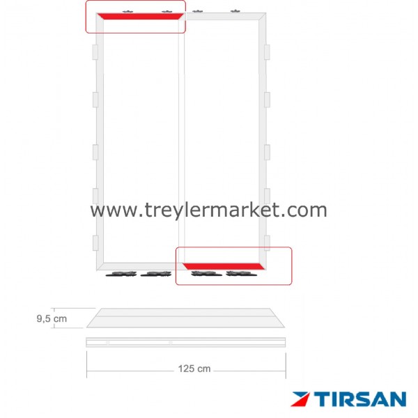 Tırsan Panel Kapı Alt Sağ-Üst Sol Kapama Profili Elx -Ak09205