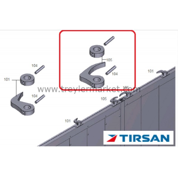 Tırsan Arka Kapı Üst Küçük Kilit Sol  -Kı00125