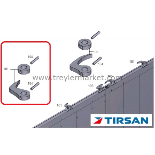 Tırsan Arka Kapı Üst Büyük Kilit Sol  -Kı00123