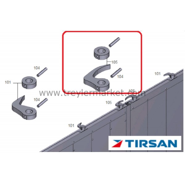 Tırsan Arka Kapı Üst Büyük Kilit Sağ  -Kı00122