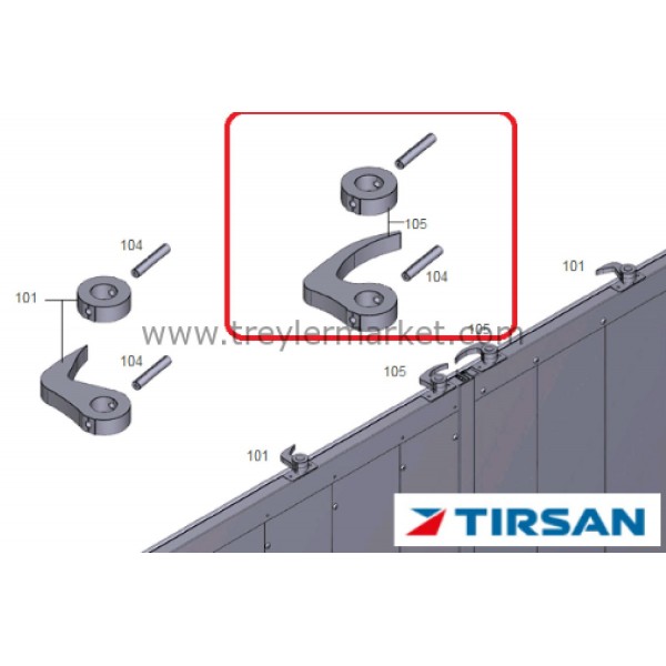 Tırsan Arka Kapı Üst Büyük Kilit Komplesi Sağ -Kı00266