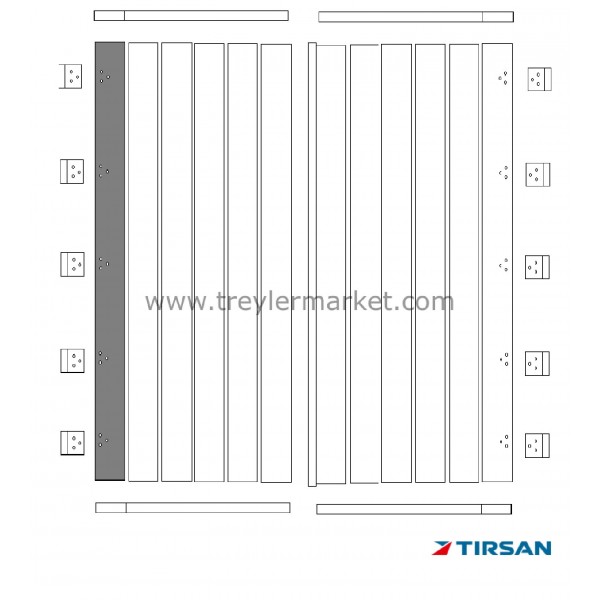 Tırsan Tek Eksen Kapı Dış Profili.-Kb:2830-Beyaz-Sol  -Ak13825