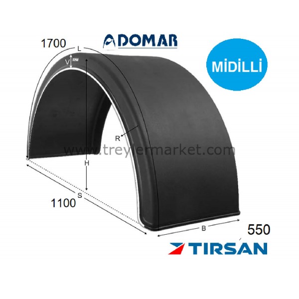 Tırsan Domar Dorse Çamurluk Yarım -Ca00099