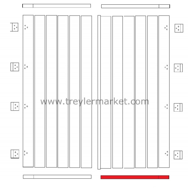 Tırsan Tek Eksen Kapı Alt Kapama Profil Sol  R-9006 -Ak13569