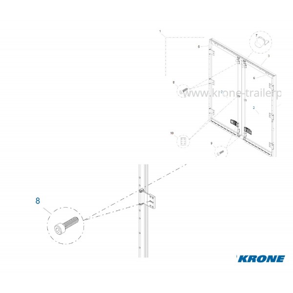 Krone Arka Kapı Civata Vida M10 X 30 -900022440