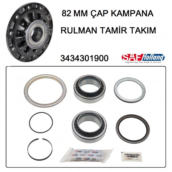 03434301900 Saf Kampanalı Porya Rulman Set 82 Mm-Saf 03434301900