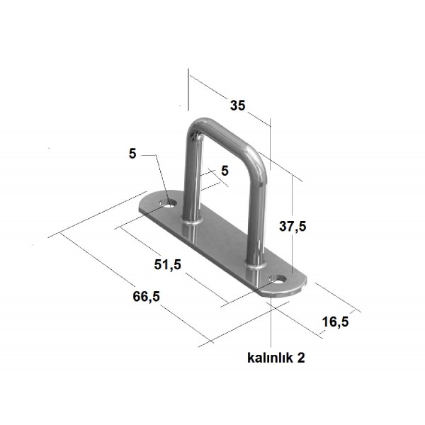 Çadır Kancası Düz -Tm-Ck0030