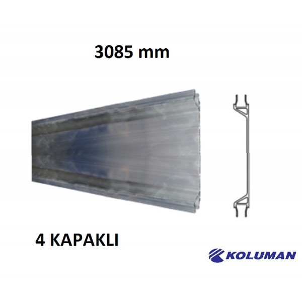 Koluman Alüminyum 4 Kapaklı Profil Boy 3170 Mm Orta-Br-Koluman 6