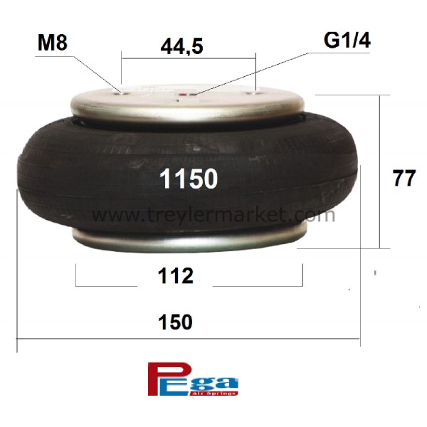 Tek Katlı Süspansiyon Kaldırma Körük 150 Mm Çap- P30.1150.P01