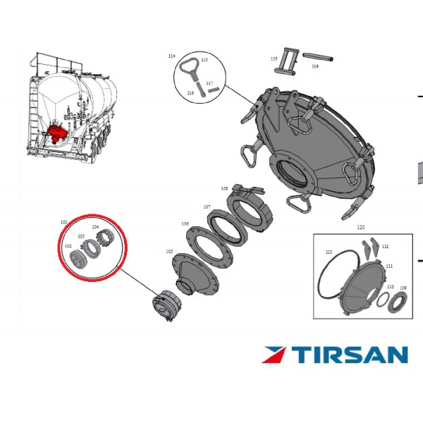 Tırsan  Tanker Tw-Dısı Kaplın+Kol Twd100td Pirinç Beyaz 103 No -Kl00068