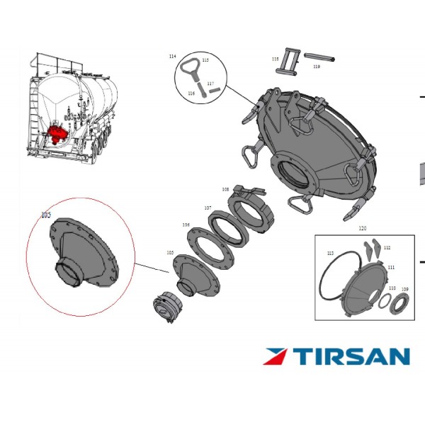 Tırsan Tanker Daraltma Adaptörü 200/100 Paslanmaz -Rk00041