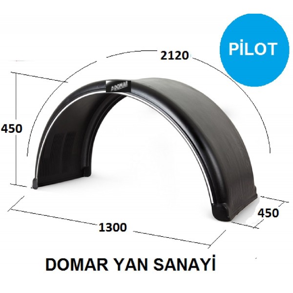 Çamurluk Dorse Tek Teker Şeritli QU.PRO Çamurluk 45X212-TR90.9014