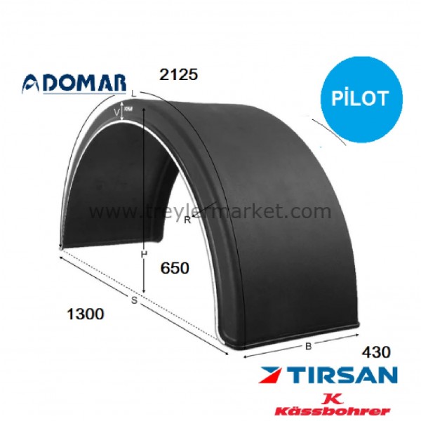 Tırsan Domar Dorse Çamurluk Yarım DK1680 -CA00095