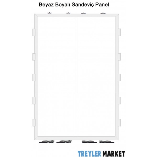 Dorse Arka Kapı 5 Menteşe Boyalı Beyaz-TM-PK-2900-2550