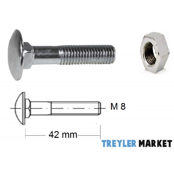 Mantar başlı vida DIN 603 - M 8 x 42-TM-TV6385