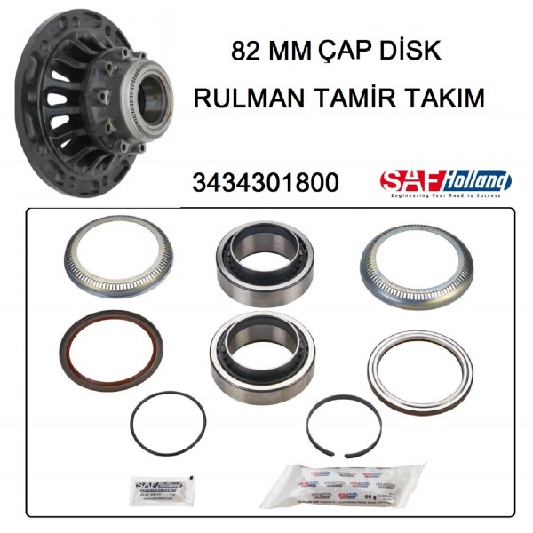 03434301800 SAF SAF Disk Porya Rulman Set 82 MM 82 MM-SAF 03434301800