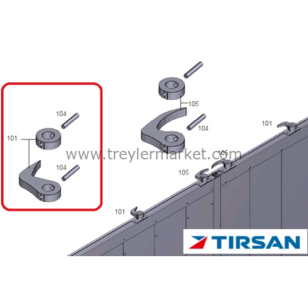 Tırsan Arka Kapı Üst Büyük Kilit Komplesi Sol -KI00267