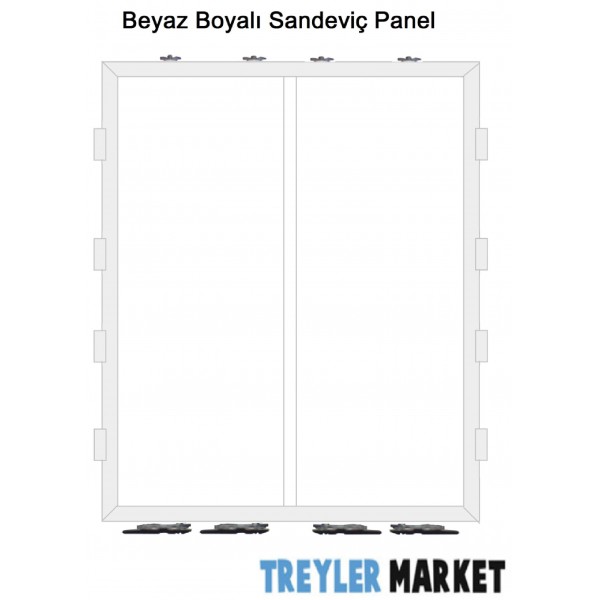 Dorse Arka Panel Kapı 4 Menteşe Boyalı Beyaz-TM-PK-2700-2550