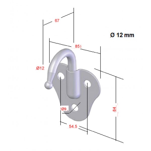 Kanca Saçlı 12 Mm Galvaniz-3010008