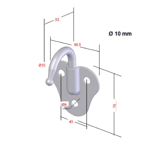 Kanca Saçlı 10 Mm Galvaniz-3010006