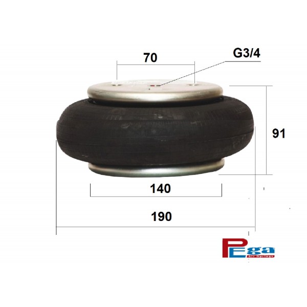 Tek Katlı Süspansiyon Kaldırma Körük 190 Mm Çap-P30.1191.P01