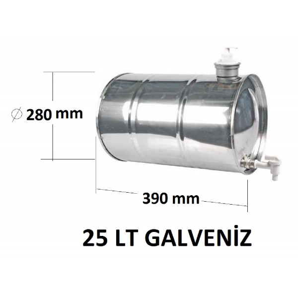 Dorse Su Tankı  25 Lt.Galvaniz -Tm-300300